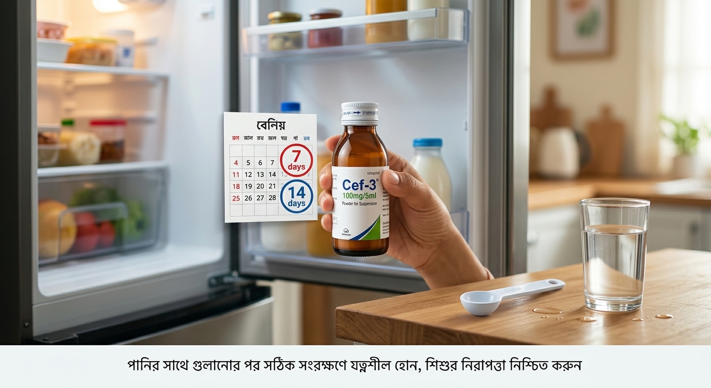 সেফ ৩ সিরাপ জল দিয়ে গুলানোর কতদিন পর্যন্ত খাওয়া যায়?